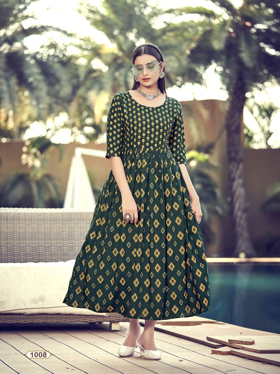 Bonie Agastha Rayon Printed Ethnic Wear Long Anarkali Kurti Collection